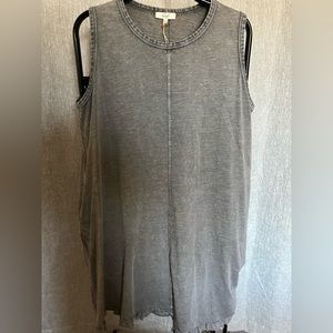 Easel Ruffle Bottom Sleeveless Dress